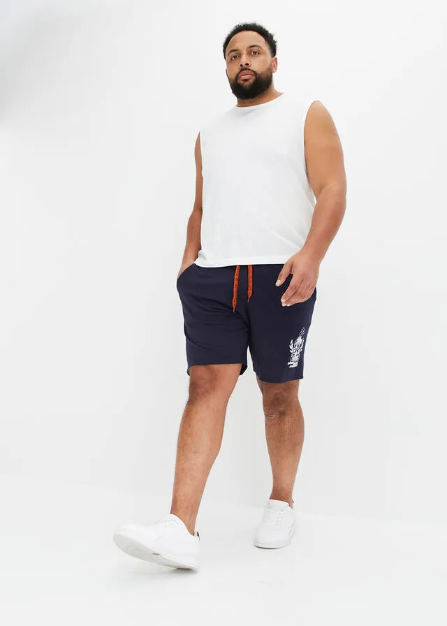 Pantalón corto de punto (2 unidades) azul marino+azul petróleo